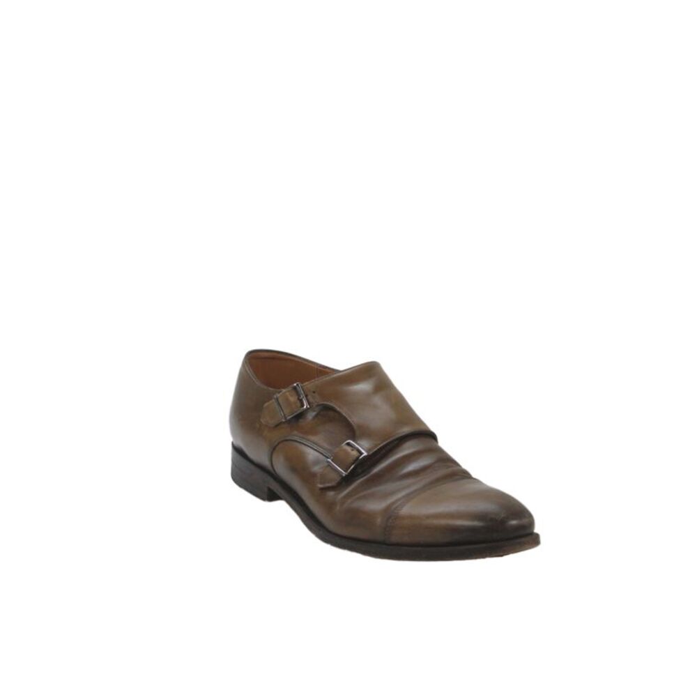 Suit Supply Mens Leather Buckle Closure Dress Shoes Brown Size 43